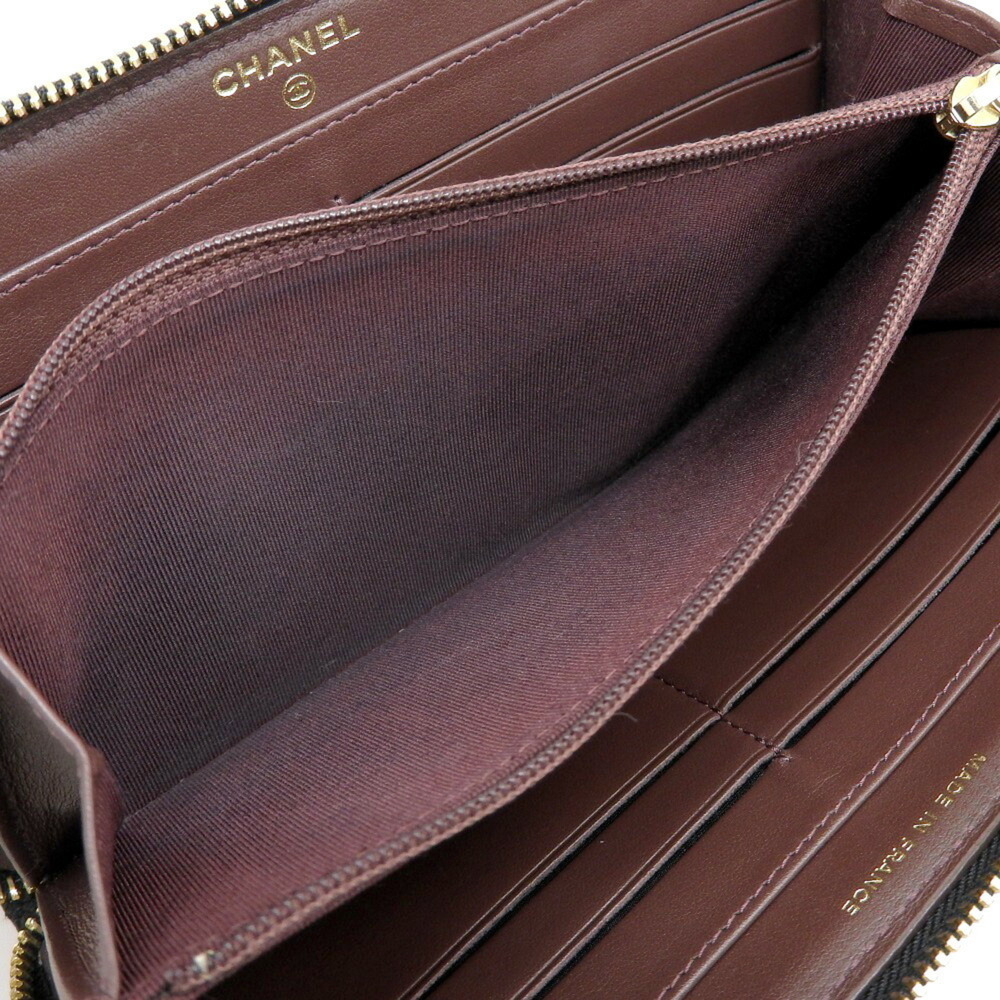 CHANEL Authentic Black Caviar Leather Logo Wallet - Picture 4 of 9